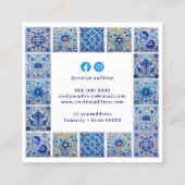 Carte de visite carrelage bleu méditerranéen (Dos)