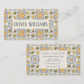 Carte De Visite Carrelage de citron méditerranéen, conception côti (Devant / Derrière)