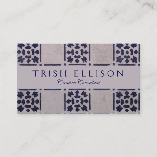 Carte De Visite Carrelage Delft Bleu : Motif d'art néerlandais cla (Devant)
