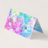 Carte De Visite Carrés Abstraits couleur bleu rose (Dos)