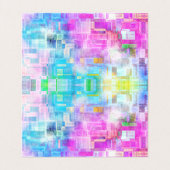 Carte De Visite Carrés Abstraits couleur bleu rose (Intérieur déplié)