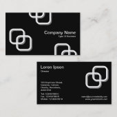 Carte De Visite Carrés bloqués 3d - Blanc sur noir (Devant / Derrière)