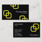 Carte De Visite Carrés bloqués 3d - Jaune sur Noir (Devant / Derrière)