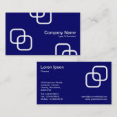 Carte De Visite Carrés bloqués - Blanc sur Marine noire (Devant / Derrière)