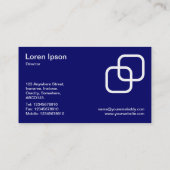 Carte De Visite Carrés bloqués - Blanc sur Marine noire (Dos)