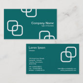 Carte De Visite Carrés bloqués - Blanc sur Vert mousse (Devant / Derrière)