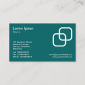 Carte De Visite Carrés bloqués - Blanc sur Vert mousse (Dos)