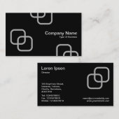Carte De Visite Carrés bloqués - gris sur noir (Devant / Derrière)
