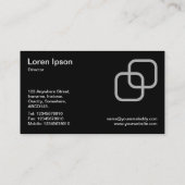 Carte De Visite Carrés bloqués - gris sur noir (Dos)