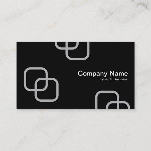 Carte De Visite Carrés bloqués - gris sur noir (Devant)