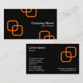 Carte De Visite Carrés bloqués - orange sur noir (Devant / Derrière)