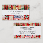 Carte De Visite Carrés de l'illustration de Noël (Devant / Derrière)