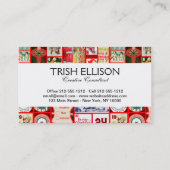 Carte De Visite Carrés de l'illustration de Noël (Dos)