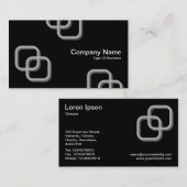 Carte De Visite Carrés de verrouillage 3d - gris sur le noir (Devant / Derrière)