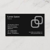 Carte De Visite Carrés de verrouillage 3d - gris sur le noir (Dos)