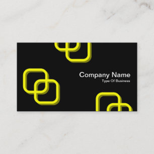 Carte De Visite Carrés de verrouillage 3d - jaune sur le noir