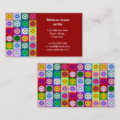 Carte De Visite Carrés de visage d'arc-en-ciel (Devant / Derrière)