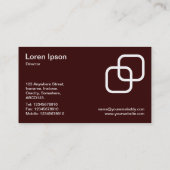 Carte De Visite Carrés interdépendants - Blanc sur Brown foncé (Dos)