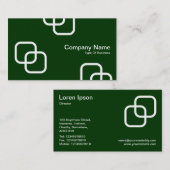 Carte De Visite Carrés interdépendants - Blanc sur Vert foncé (Devant / Derrière)