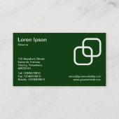 Carte De Visite Carrés interdépendants - Blanc sur Vert foncé (Dos)