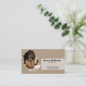 Carte De Visite Carrière Femme cheveux noirs (Debout devant)