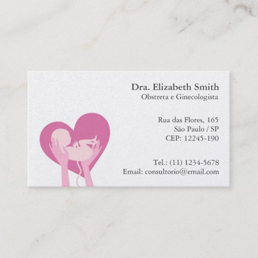 Carte De Visite Cartão Para Obstetra e Ginecologista (Devant)