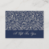 Carte De Visite Carte-cadeau élégante classique bleu marine motif  (Devant)