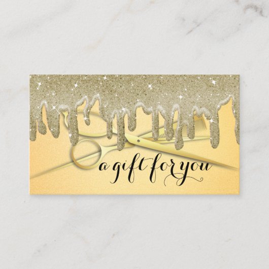 Carte De Visite Carte-cadeau Parties scintillant de salon de coiff (Devant)