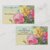 Carte De Visite Carte-Cru d'affaires floral (Devant / Derrière)
