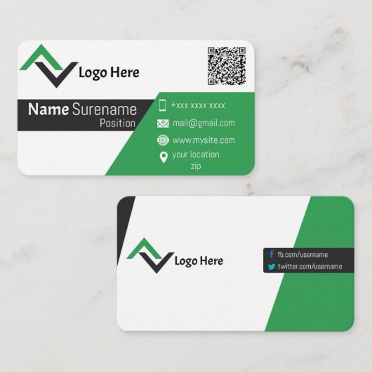 Carte de visite / Carte de visite (Devant / Derrière)