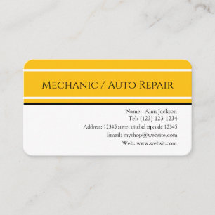 Carte De Visite \Carte de visite de mécanicien / réparation automo
