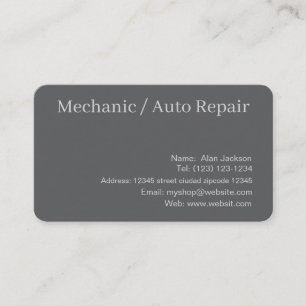 Carte De Visite \Carte de visite de mécanicien / réparation automo
