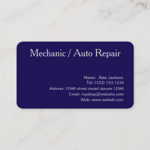 Carte De Visite \Carte de visite de mécanicien / réparation automo