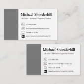 Carte de visite | Carte de visite gris | Recherche (Devant / Derrière)