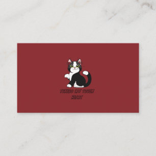 Carte De Visite "Carte de visite rouge cœur dur chat smoking"