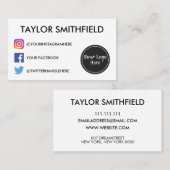 Carte De Visite
carte de visite Twitter sur Facebook Instagram (Devant / Derrière)