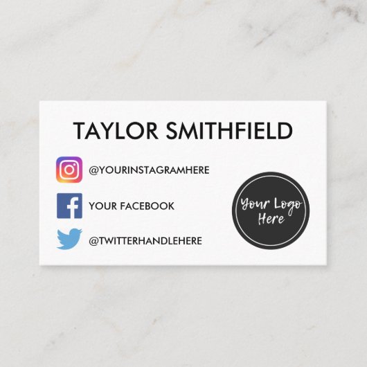 Carte De Visite
carte de visite Twitter sur Facebook Instagram (Devant)