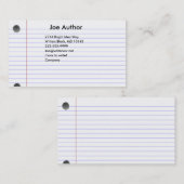 Carte de visite carte pour notes (Devant / Derrière)