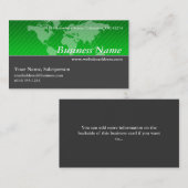 Carte de visite : : Carte verte du monde avec D2 (Devant / Derrière)