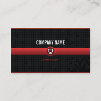 Carte De Visite Carte visite - Professionnel informatique rouge v2