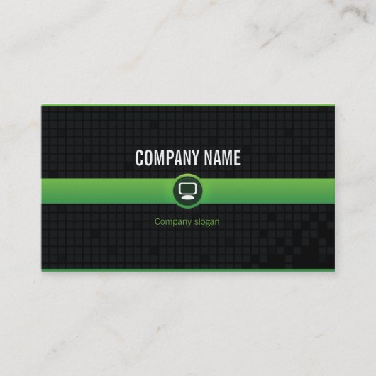 Carte De Visite Carte visite - Professionnel informatique verte v2 (Devant)