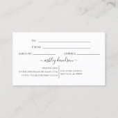 Carte De Visite Cartes-cadeaux Seashell Store (Dos)