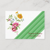 Carte de visite, Cartes de visite fleuristes (Dos)