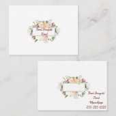 Carte de visite, Cartes de visite fleuristes (Devant / Derrière)