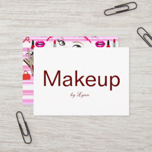 Carte de visite, Cartes de visite maquillage rose