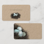 Carte De Visite "Cartes de visite nid d'oeufs de robbin" (Devant / Derrière)