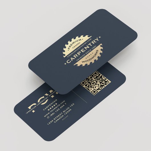 Carte De Visite Cartier Monogram Marine bleu moderne