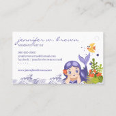 Carte De Visite Cartographie Mer mauve Sirène (Dos)