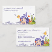 Carte De Visite Cartographie Mer mauve Sirène (Devant / Derrière)