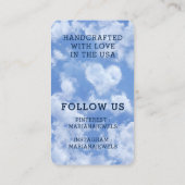 Carte De Visite Carton Cloud Romantique Ciel Bleu Écran d'oreille (Dos)